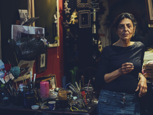 Eleni in her Jewellery workshop, central Nicosia, Cyprus.