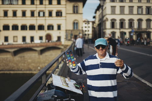 Marco a local artist in Florence, Italy